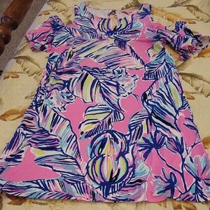 Lilly Somerset Cold Shoulder Dress Tiki Pink Cabana